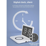Foldable Desk Calendar Clock With Wireless Charger & Alarm - Black