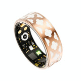 Smart Ring With Heart Rate Blood Oxygen Sleep Monitoring - Rose Gold Size 7 - Side View