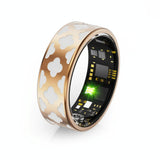Smart Ring With Heart Rate Blood Oxygen Sleep Monitoring - Rose Gold Size 7 - Top-Down View