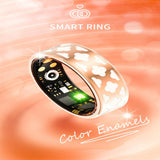 Smart Ring With Heart Rate Blood Oxygen Sleep Monitoring - Rose Gold Size 7 - Close-Up Angle