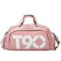 Large Capacity Sports Bag With Wet / Dry Separation - Pink White