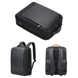 Large Capacity Cowhide Laptop Backpack with Usb & Type-c Port - Side View