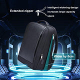 Large Capacity Cowhide Laptop Backpack with Usb & Type-c Port - Rear View