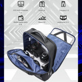 Large Capacity Cowhide Laptop Backpack with Usb & Type-c Port - Low Angle
