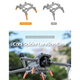 Foldable Spider Landing Gear for Dji Air 3 - Lg664 - Orange - Top-Down View