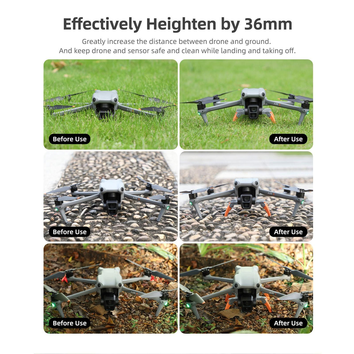 Foldable Spider Landing Gear for Dji Air 3 - Lg664 - Orange