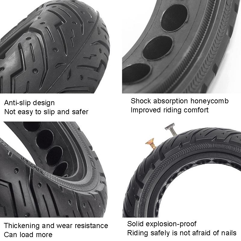 Solid Honeycomb 10x2.5 Tire for Ninebot Max G30 Scooter - Black