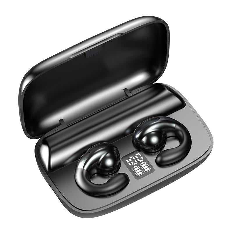 Wireless Bone Conduction Earphones with Noise Reduction - Black