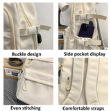 Lightweight Student Backpack For Men & Women - Black - Low Angle