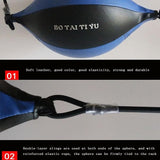 Suspended Boxing Training Ball - Pear Shape - Blue Black - Top-Down View