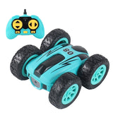 Double Sided 2.4g Mini Rc Car - High Speed Remote Control Toy - English Box 08 Blue - Front View