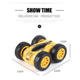 Double Sided 2.4g Mini Rc Car - High Speed Remote Control Toy - English Box 08 Blue - Top-Down View