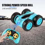 Double Sided 2.4g Mini Rc Car - High Speed Remote Control Toy - English Box 08 Blue - 45-Degree Angle
