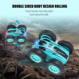 Double Sided 2.4g Mini Rc Car - High Speed Remote Control Toy - English Box 08 Blue - Close-Up Angle