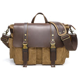 Leather Waxed Canvas Crossbody Bag For Outdoors - S11 Gray - Extra Image