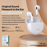 True Wireless Stereo Bluetooth 5.0 Earphones - White - 45-Degree Angle