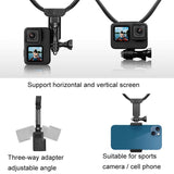 Neck Mount For Sports Camera And Cell Phone Vlogging - Low Angle