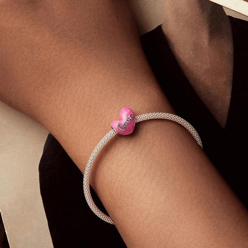 925 Sterling Silver Diy Heart Beads