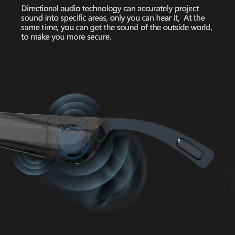 Waterproof Bluetooth Glasses Earphone - Mini Binaural Smart Call - Black Sunglasses