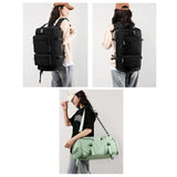 Waterproof Gym Bag - Shoe Compartment Included - Black - Top-Down View