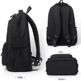 Versatile Solid Backpack For Teens & Adults - Black - Top-Down View