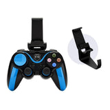 Wireless Bluetooth Game Handle for Android / Ios Phones with Holder - Blue / Black - Side View
