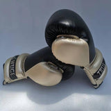 Half Finger Boxing Gloves For Sanda And Free Fighting - Black / Gold - Side View