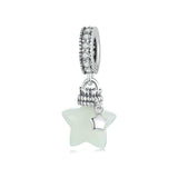 925 Sterling Silver Luminous Star Wishing Bottle Pendant - Front View