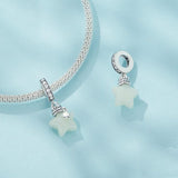 925 Sterling Silver Luminous Star Wishing Bottle Pendant - Top-Down View