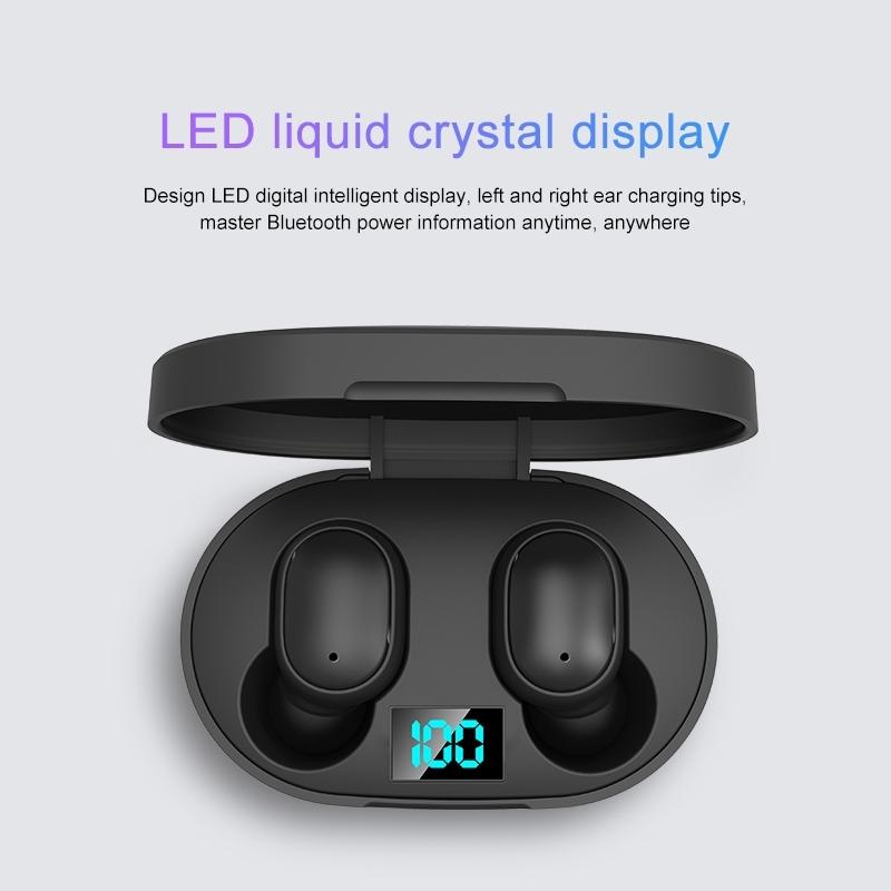 Wireless Bluetooth Earphones with E6s Led Display - Tws - White