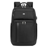 19 Inch Large Capacity Waterproof Backpack With Usb Black - Front View