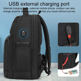 19 Inch Large Capacity Waterproof Backpack With Usb Black - Top-Down View