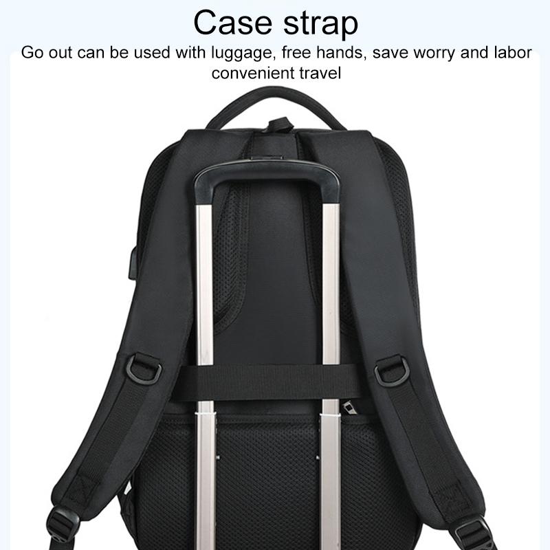 19 Inch Large Capacity Waterproof Backpack With Usb Black