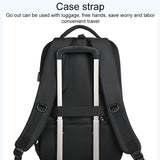 19 Inch Large Capacity Waterproof Backpack With Usb Black - Rear View
