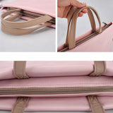 13.3 Inch Lightweight Laptop Bag with Detachable Strap - Pink - Top-Down View