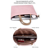 13.3 Inch Lightweight Laptop Bag with Detachable Strap - Pink - Close-Up Angle