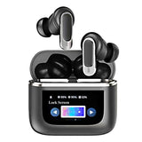 Wireless Bluetooth Earphones with Touch Screen and Active Noise Reduction - Black