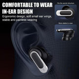 Wireless Bluetooth Earphones with Touch Screen and Active Noise Reduction - Black - Low Angle