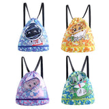 Kids' Swim Bag Cute Cartoon Beach Backpack Waterproof Dry / Wet Large 2 Layer - Blue - Large 2 Layer - Side View