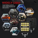 4 Inch Square Mixed Luminous Angel Eye Car Work Light - Top-Down View