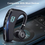 V9s Wireless Earphones with Noise Cancellation and Led Display - Black Single Ear - Top-Down View