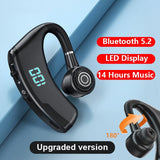V9s Wireless Earphones with Noise Cancellation and Led Display - Black Single Ear - Close-Up Angle