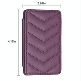 Wave Pattern Card Bag Back Sticker For Mobile Phones - Dark Purple - Side View