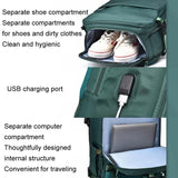 Spacious Business Travel Backpack Fits Laptop - Black - Rear View