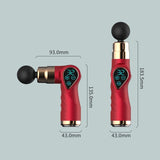 Compact Lcd Muscle Massager With Mini Fascia Gun - Black - Top-Down View