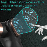 Compact Lcd Muscle Massager With Mini Fascia Gun - Black - Rear View