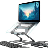 Aluminum Laptop Holder for 14-17.3 Inch Screens - Ergonomic Design - Side View