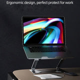 Aluminum Laptop Holder for 14-17.3 Inch Screens - Ergonomic Design - Rear View