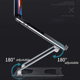 Aluminum Laptop Holder for 14-17.3 Inch Screens - Ergonomic Design - Close-Up Angle