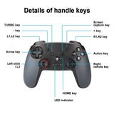 Switch Pro Wireless Gamepad with Dual Motors and Turbo - Rear View